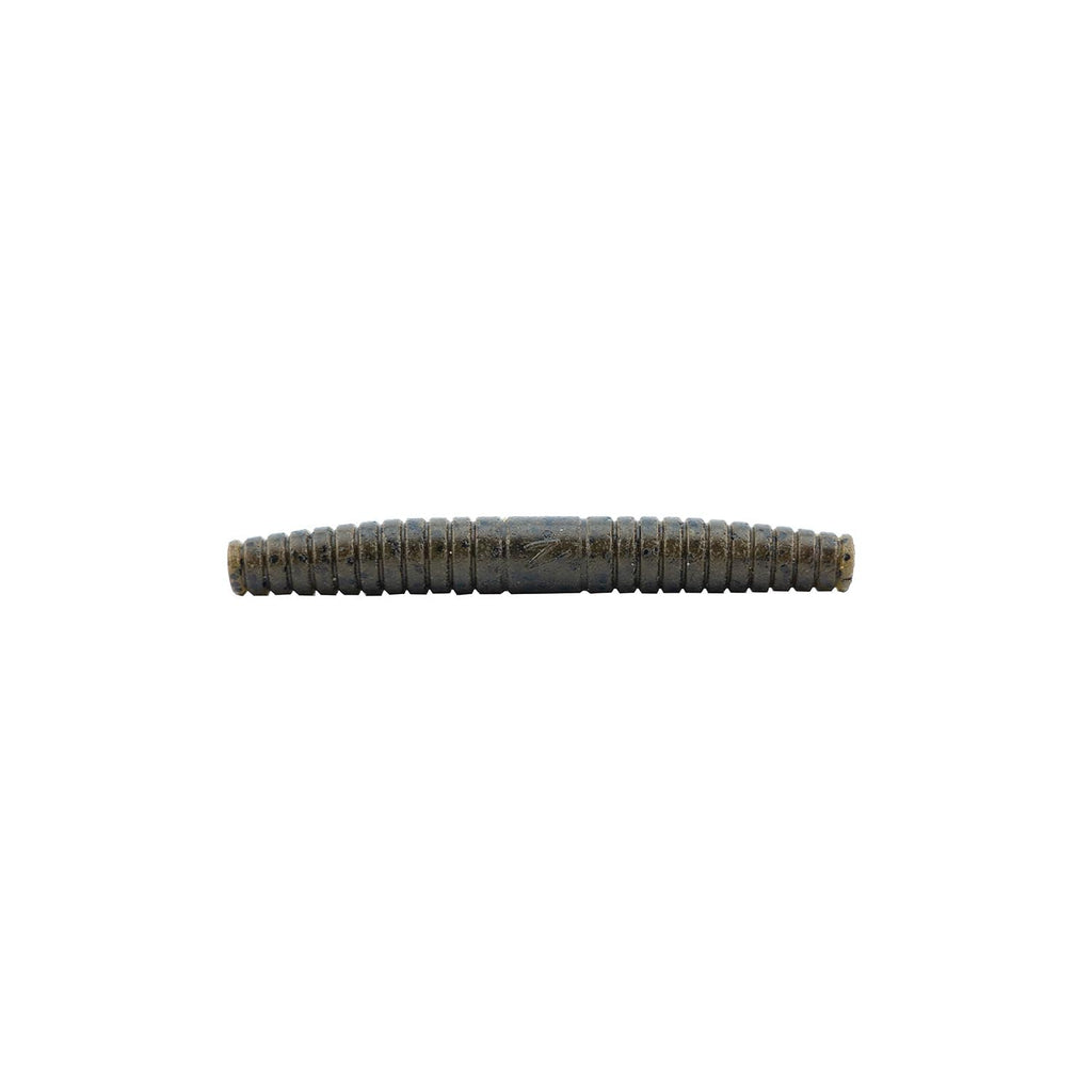 Segmented soft plastic fishing lure, dark gray body