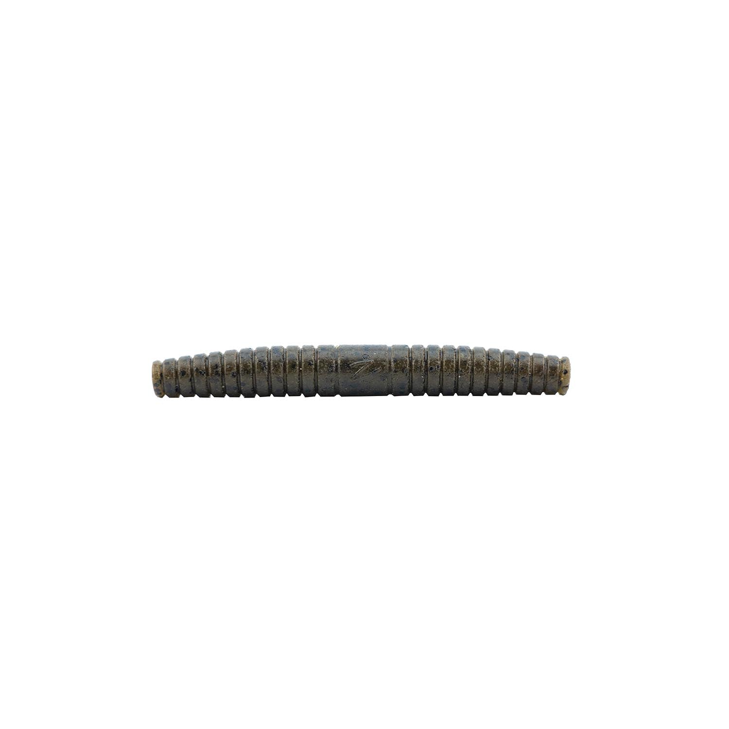 Segmented soft plastic fishing lure, dark gray body