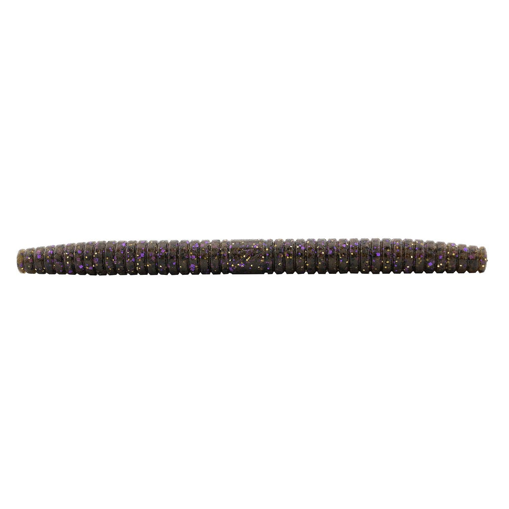 Fishing soft plastic lure, dark purple speckled segmented body