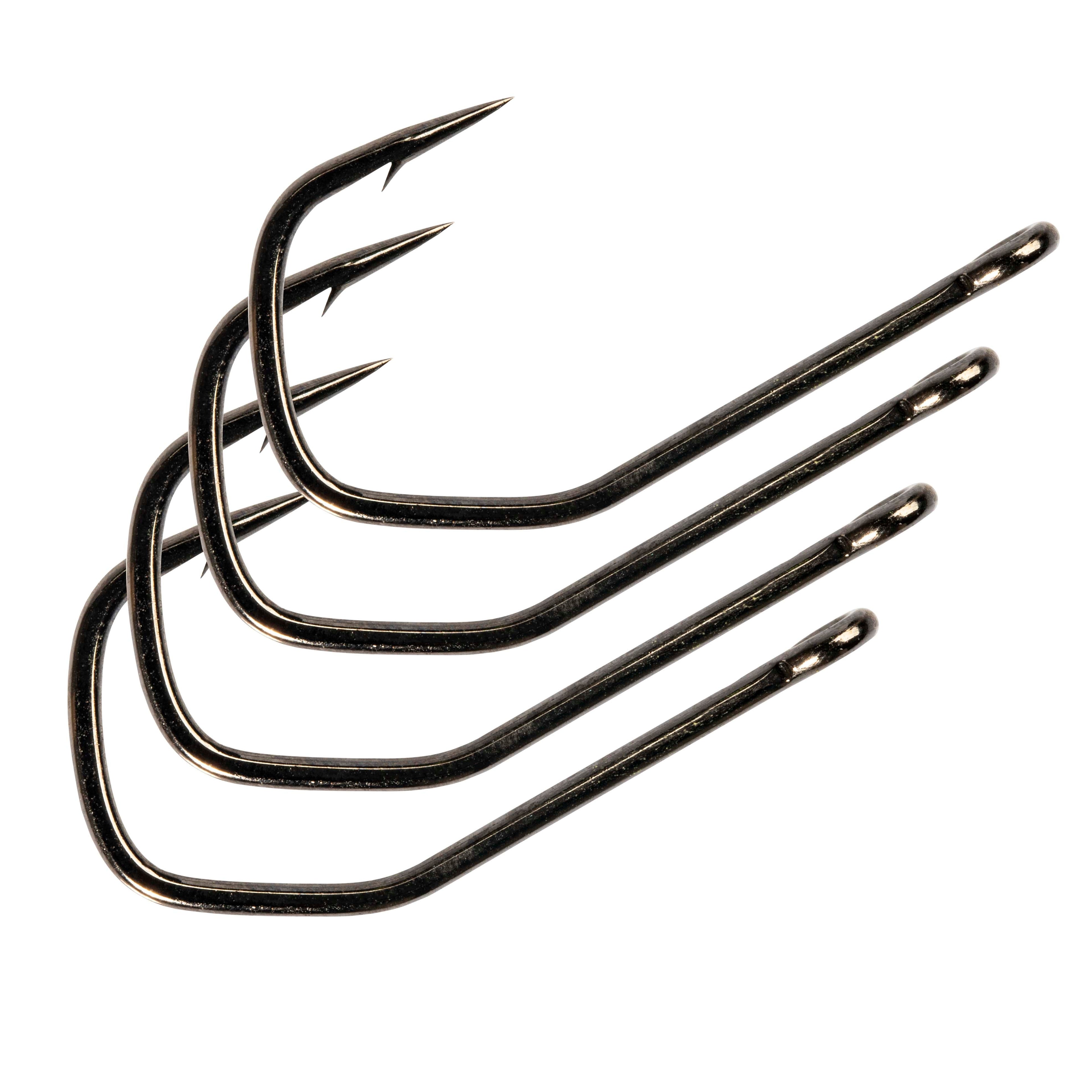 Black metal replacement hooks with barbed tips, four curved U-shaped strands
