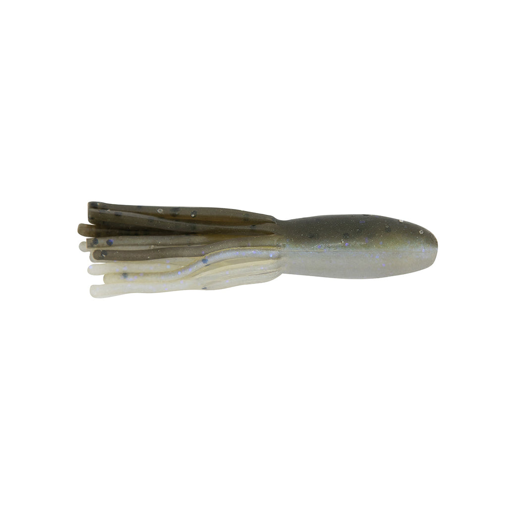 Llama TubeZ soft tube lure in clear gray with blue flecked tail