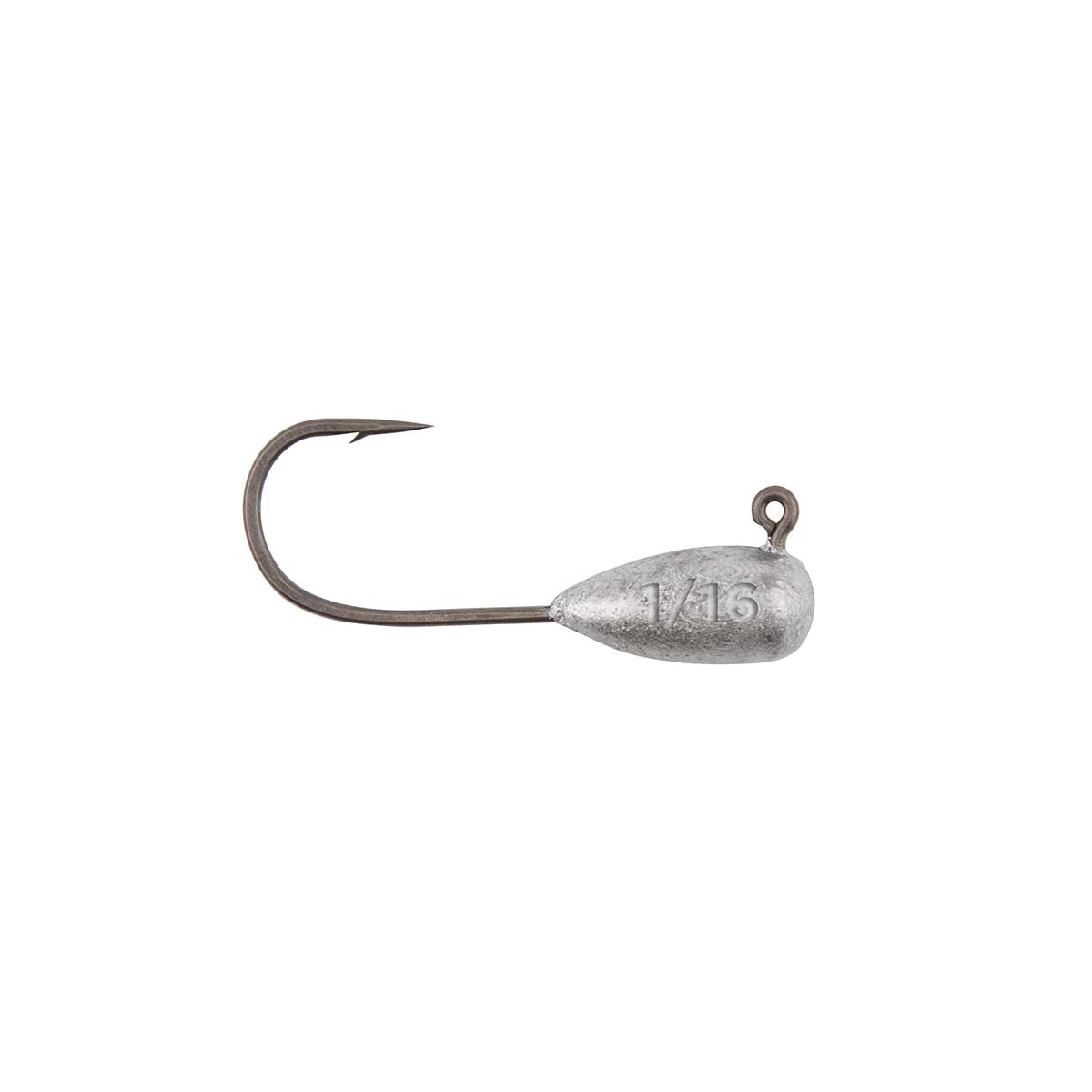 Llama TubeZ jighead 1/16 oz with offset hook and gray lead head