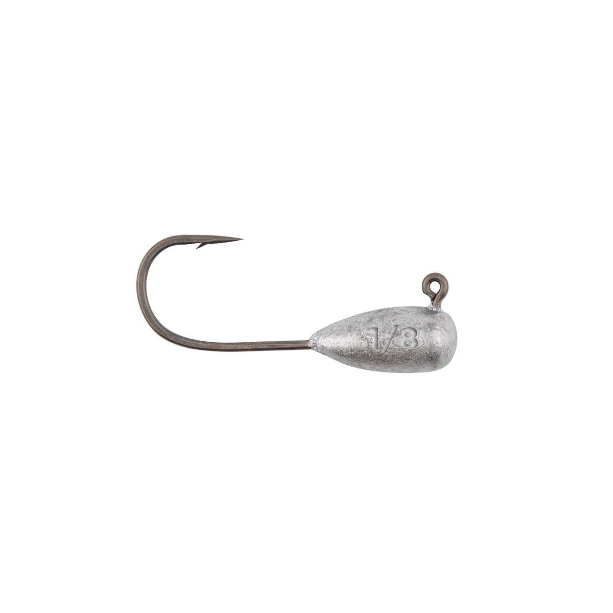 Llama TubeZ jighead 1/8 oz with offset hook and gray lead head