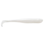 White soft swimbait lure with clear body and small curved tail