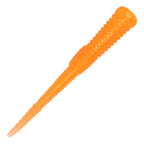 Micro WormZ soft plastic worm lure in bright orange, ribbed body with orange head