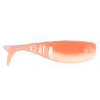 Shad FryZ fishing lure, translucent orange-peach with glossy finish and round eye