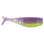 Shad FryZ fishing lure, purple to green gradient with sparkle glitter and round eye