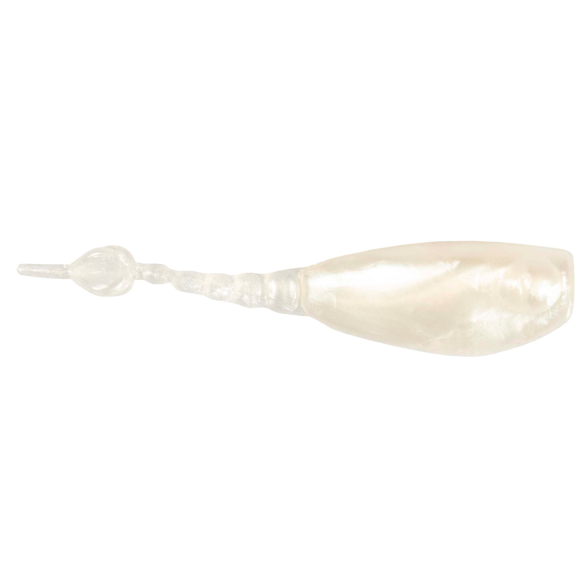 StingerZ translucent cream fishing lure with tapered body and ribbon tail