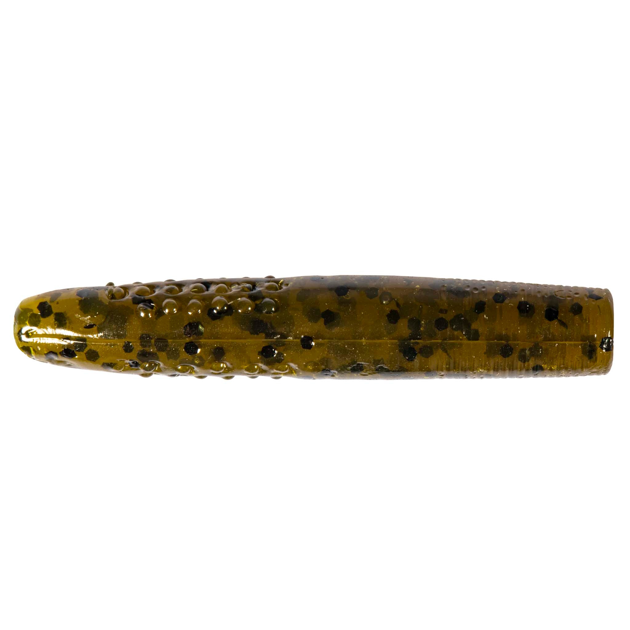 Micro TRD fishing lure, olive-brown translucent body with black speckles and dots