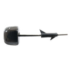 Black mushroom pin with black arrow back on gold-tone bar