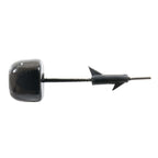 Glossy black mushroom pin with black arrow back on gold-tone bar