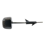 Black mushroom pin with black arrow detail on gold-tone bar