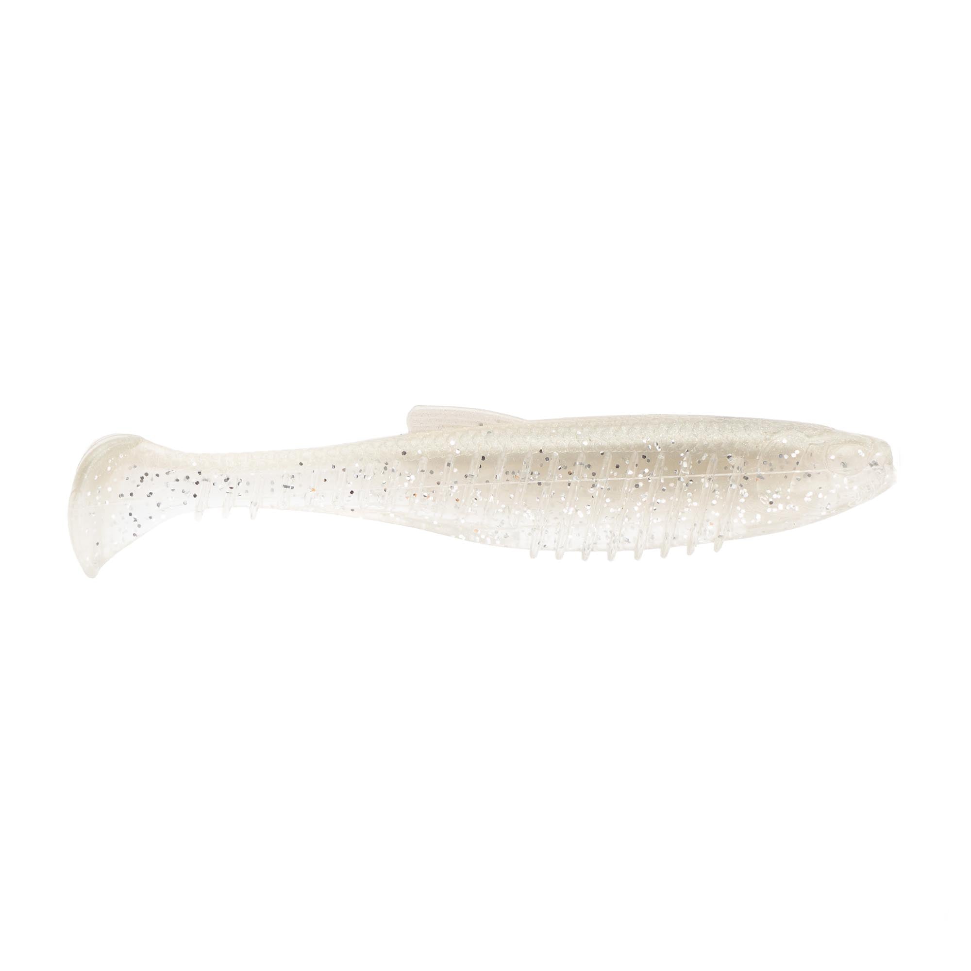 Octane MinnowZ soft shad lure, pearly white body with subtle speckling