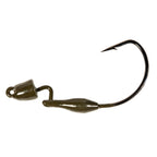 Pro BulletZ jig hook with green pumpkin olive head and sharp hook point