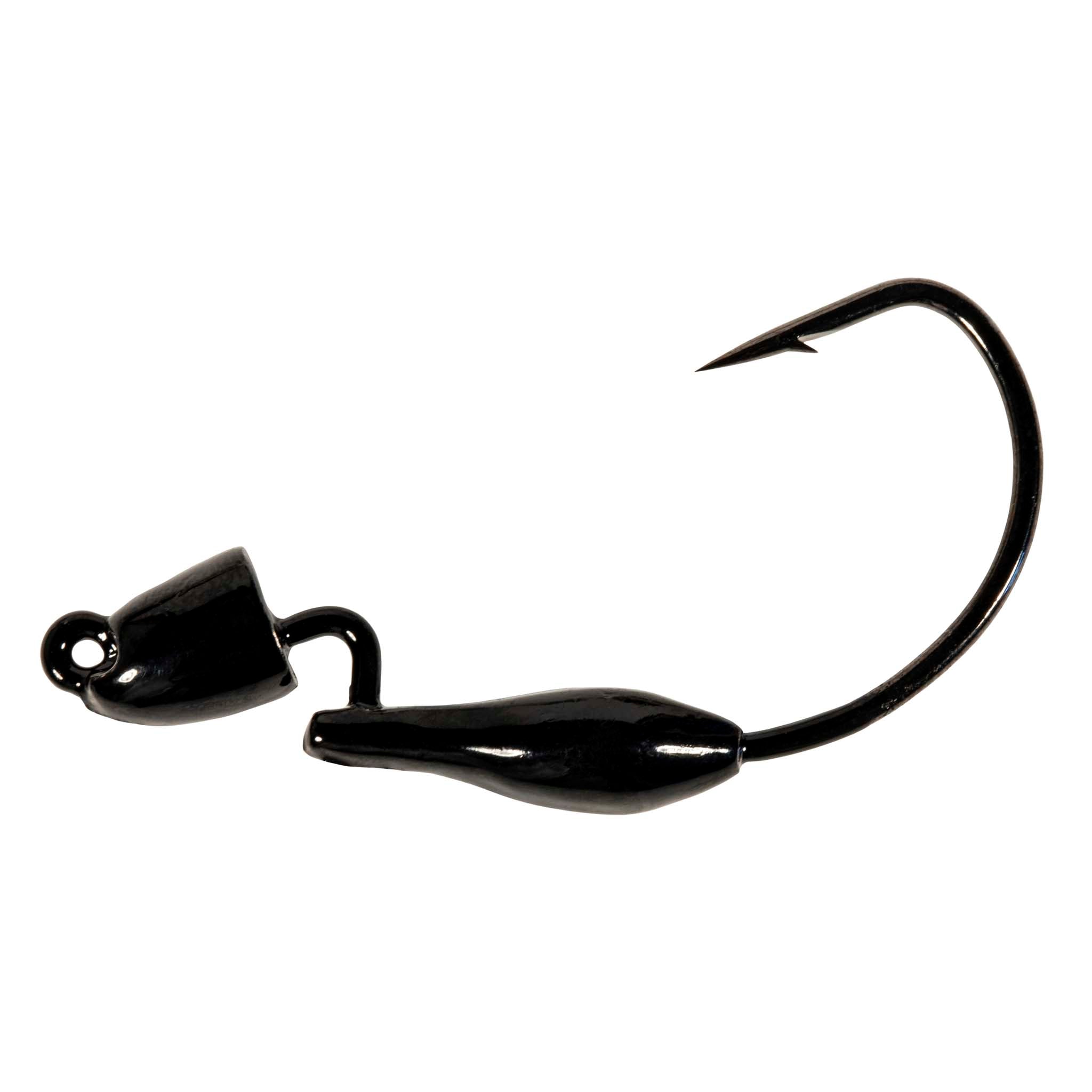 Pro BulletZ jig hook with black head and curved hook for soft baits