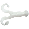 White soft plastic frog lure with curled legs and molded body texture