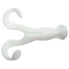 White soft plastic frog lure with curled legs and molded body texture