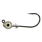 Redfish eye jighead with pearl white round eye and star-shaped collar, single fishing hook