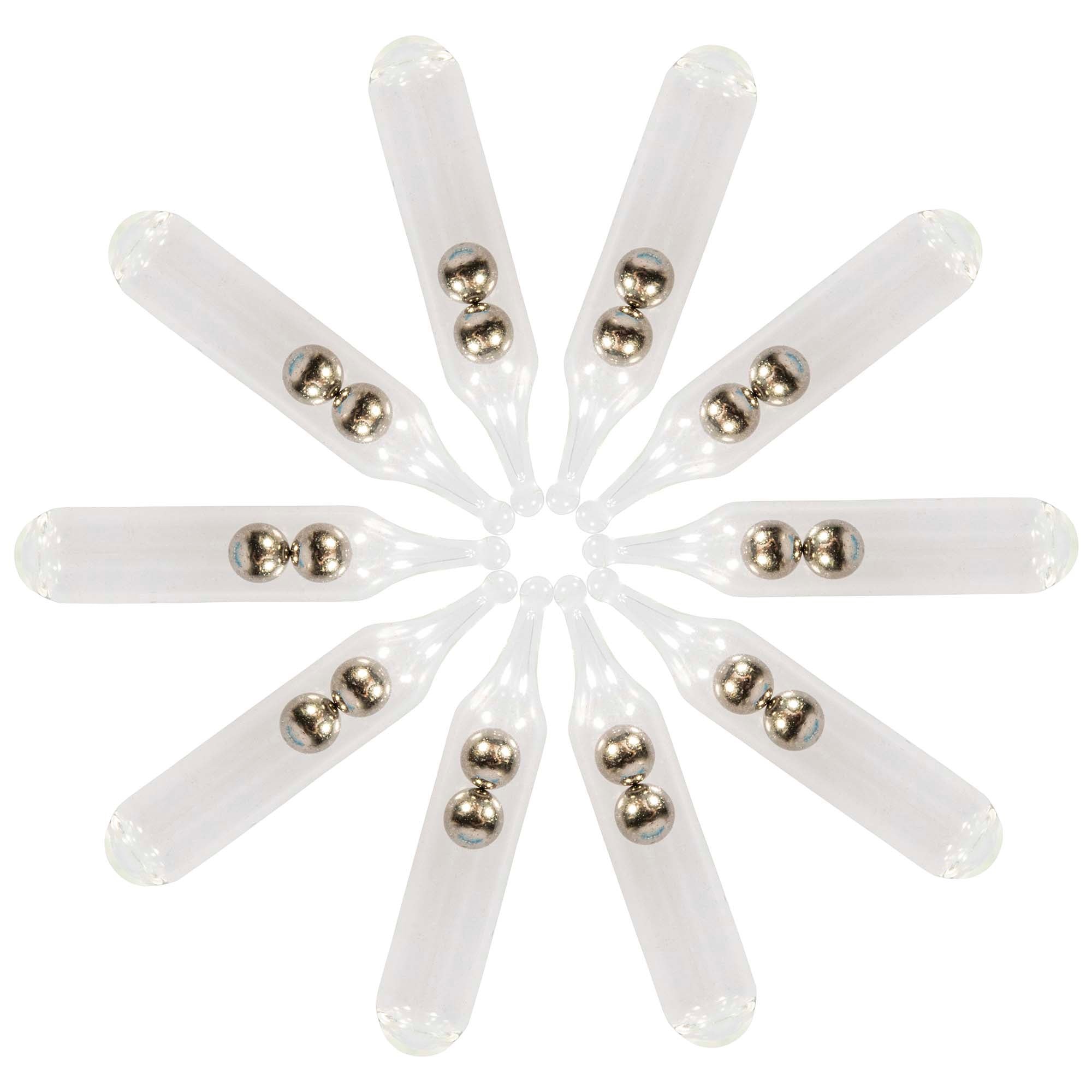 10-pack replacement rattle tubes with metal ball ends