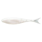 White translucent soft plastic fishing lure with slender minnow profile and fork tail