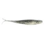 Jerk shad lure in speckled gray with sparkles and fork tail