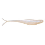 Scented jerk shadZ soft lure, translucent light blue shad body with fork tail.