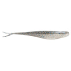 Jerk shad lure in silver-blue with dense blue-black speckles and fork tail
