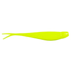 Jerk shad lure in bright neon yellow-green with fork tail