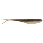 Jerk shad lure in dark gray-silver with speckled glitter and fork tail