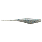 Jerk shad lure in light blue-gray with speckles and fork tail
