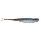 Scented jerk shad lure, blue with speckled back and forked tail