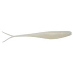 Scented jerk shad lure, translucent light gray with pale fins and forked tail