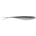 Scented jerk shad lure, dark gray top and silver belly with fine speckles