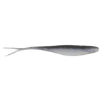 Scented jerk shad lure, dark gray top and silver belly with fine speckles