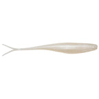 Scented jerk shad soft plastic lure in translucent off-white, forked tail.