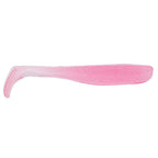 Slim swimbait lure, translucent pink with fine glitter specks