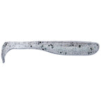 Slim swimbait lure, translucent gray with speckled blue-black flecks