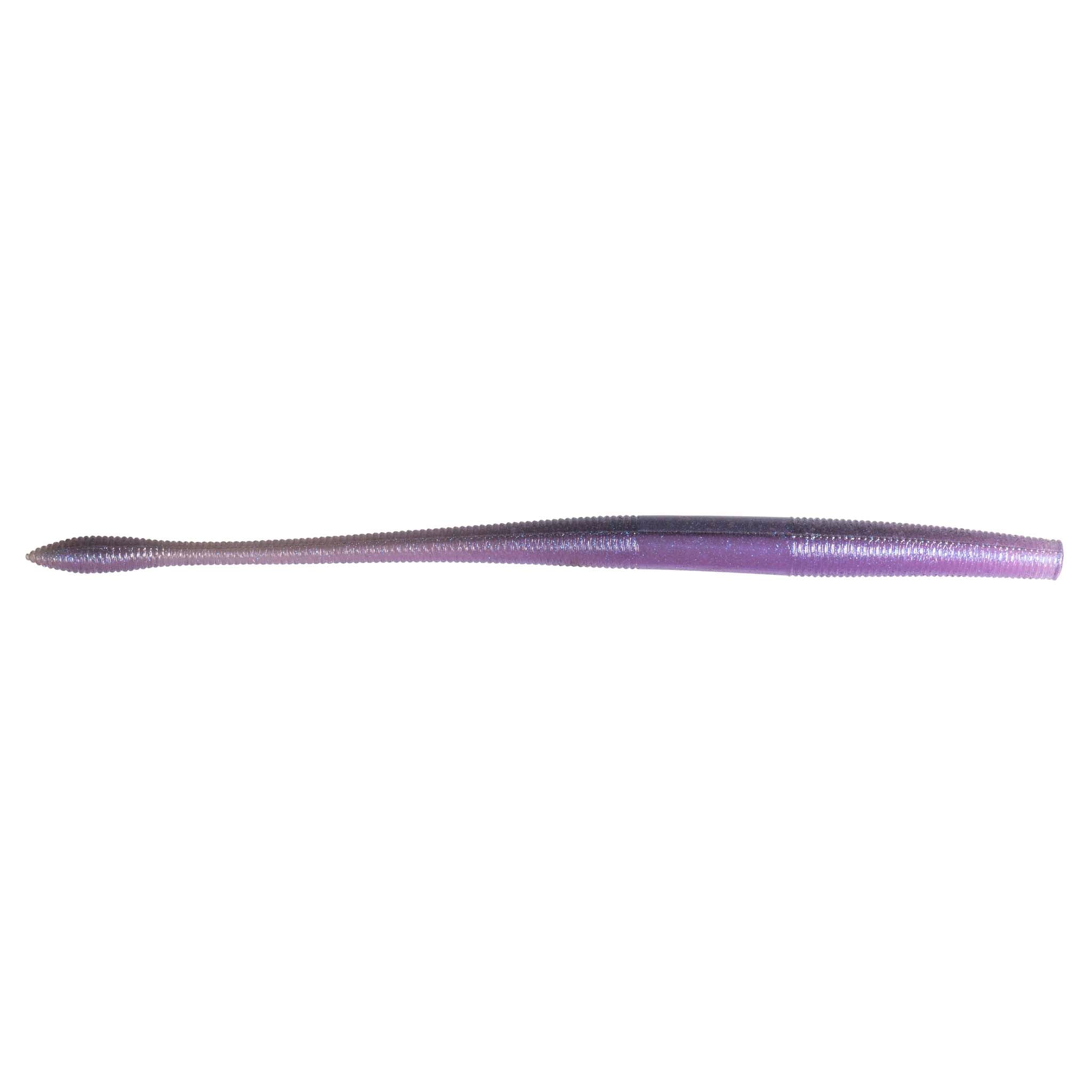 Fishing soft plastic worm lure, purple gradient speckled body