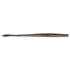 Fishing soft plastic worm lure, brown-gray speckled body
