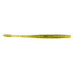 Fishing soft plastic worm lure, yellow-green speckled body