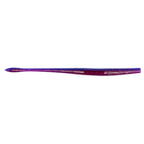 Fishing soft plastic worm lure, blue and red speckled body