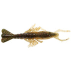 Scented shrimp lure in dark brown speckled with light legs and curled antennae