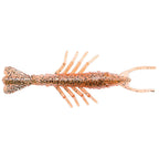 Scented shrimp lure in orange glitter with light peach tentacles and tail