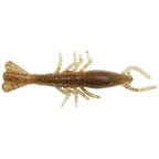 Scented shrimp lure in tan-brown speckled color with light tentacles