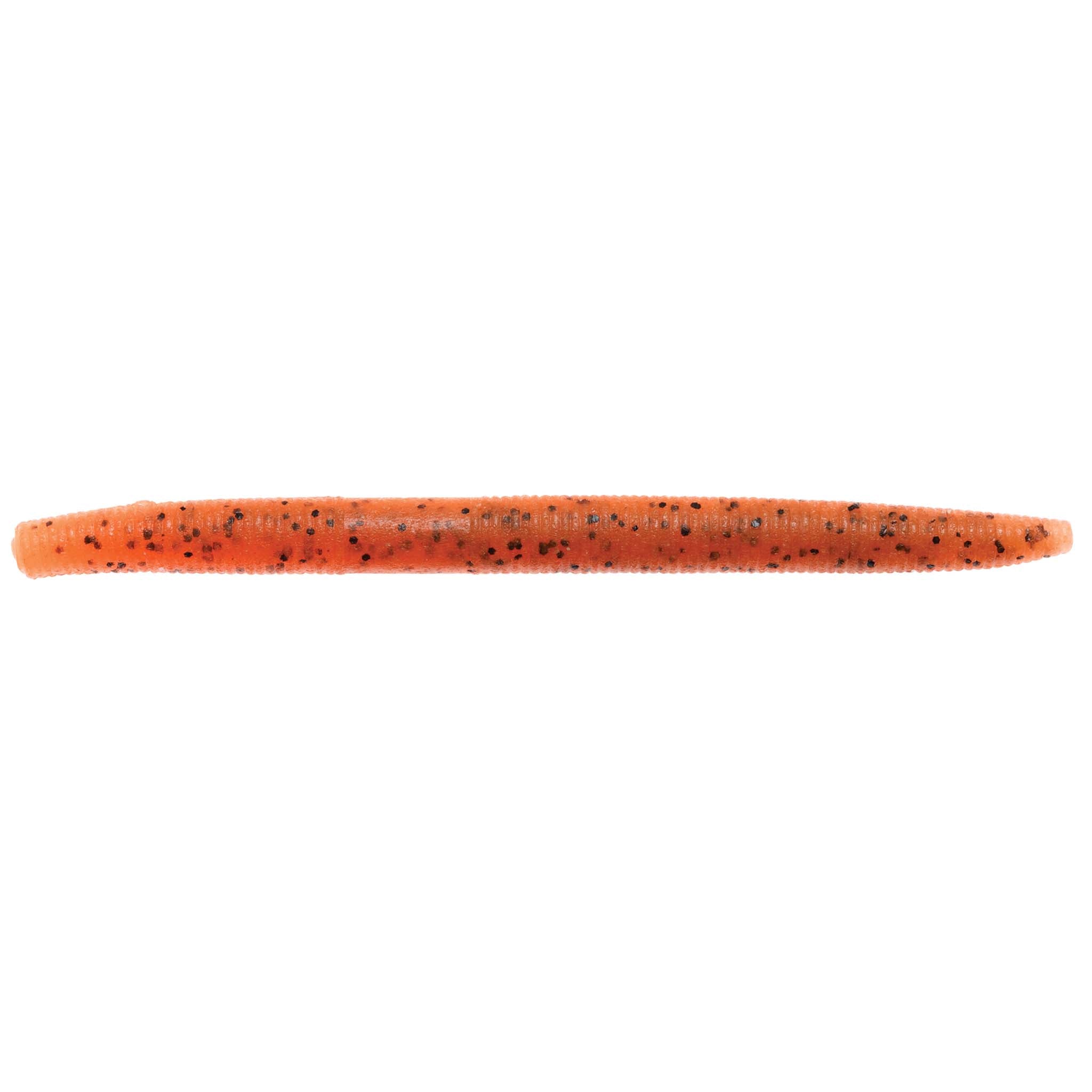 ZinkerZ fishing lure, slender bright orange bait with scattered dark speckles.