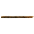 Tan-brown speckled soft fishing lure with tapered worm-like body