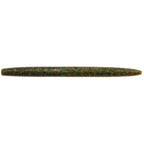 Green speckled soft fishing lure with tapered worm-like body