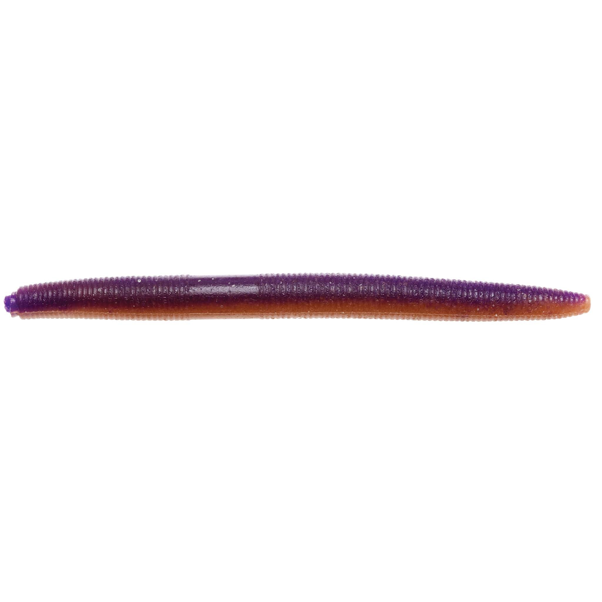 Soft plastic fishing lure in deep purple with darker midline