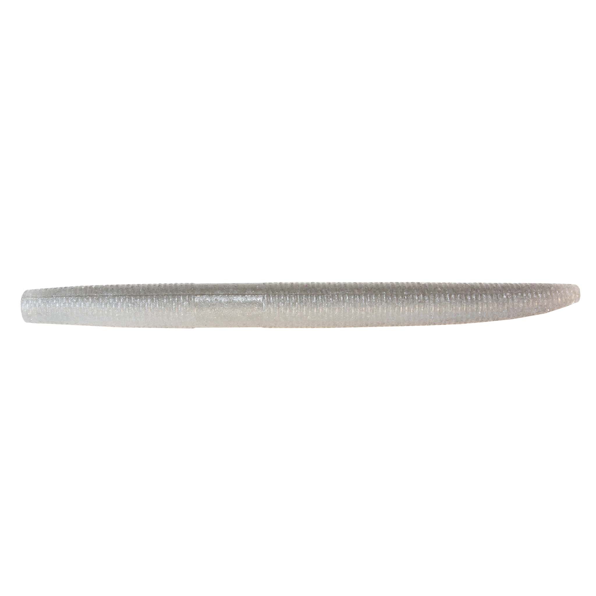 White speckled soft fishing lure with tapered worm-like body