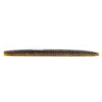 Soft plastic fishing lure in brown with orange and dark speckles